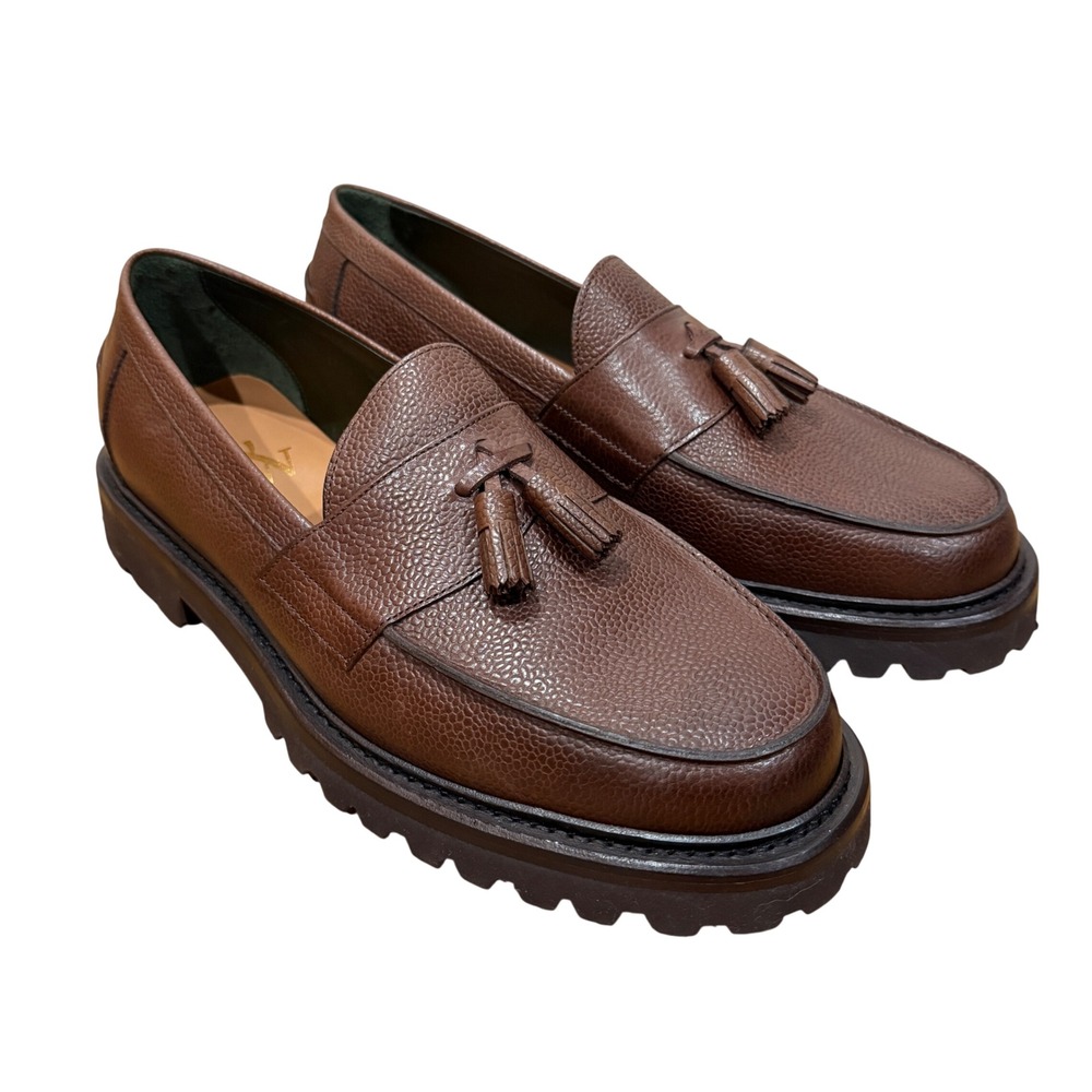 Blackstock & Weber Clasico Tassel Loafer Chocolate Brown Vibram Lug Sole 11